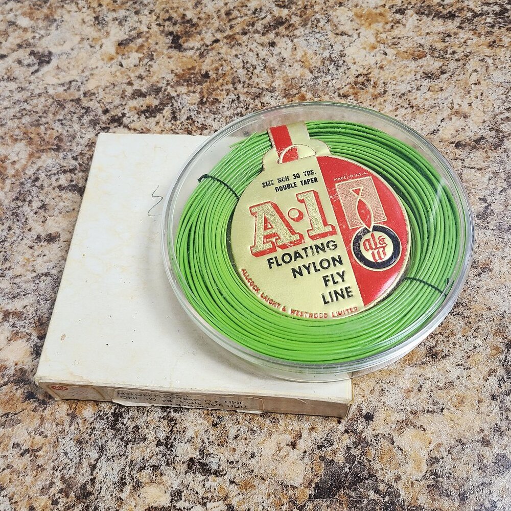 Rare AL&W 1950s A-1 Floating Nylon Fly Line, Made by Allcock Laight and Westwood